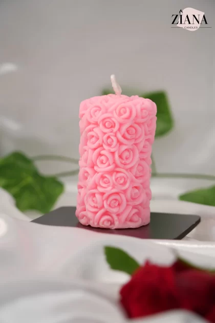 Rose Pillar Candle